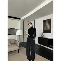 【5werkwen 9.22】经典老钱 立体单褶休闲宽松直筒阔腿裤40-23