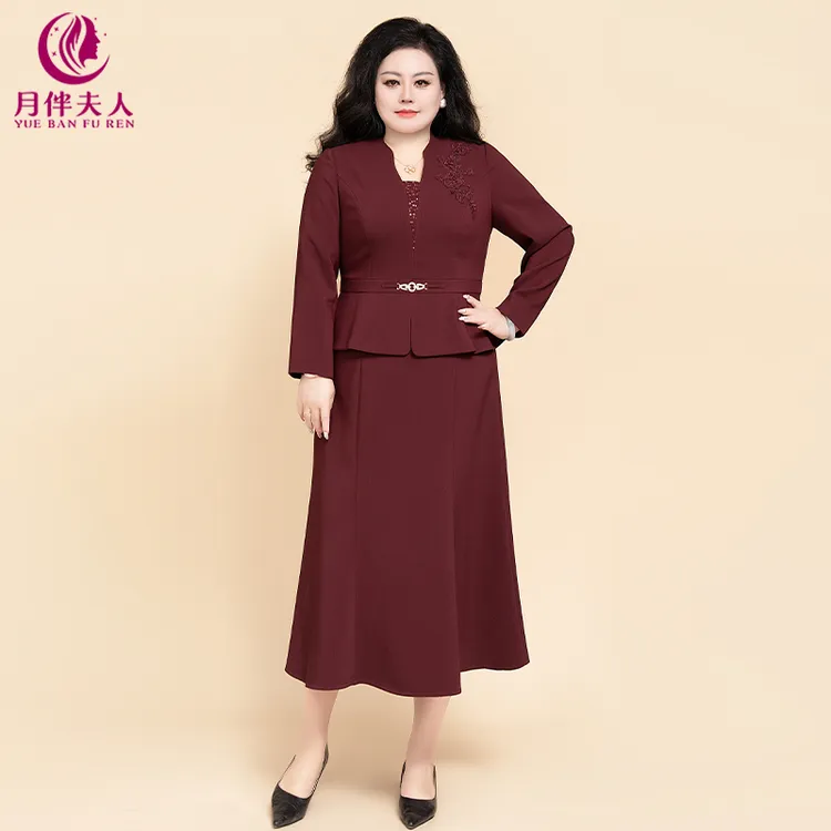 月伴夫人 2025秋冬新款大码高端上档次喜宴婚宴妈妈装连衣裙5362