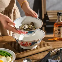 舍里陶瓷汤碗家用2025新款复古向阳莲花碗高级感早餐面碗汤碗饭碗