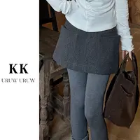 柯柯【miu系小调】万能搭精纺羊毛混纺色织立裁显瘦半身裙KN187