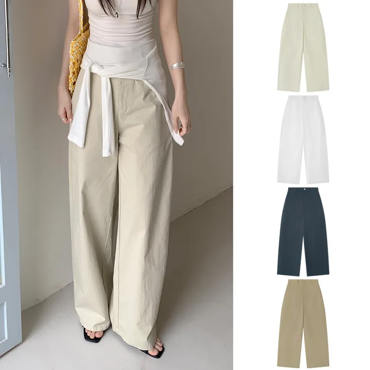 Miss sumeyY3804自制新款高腰阔腿休闲裤弯刀裤时尚百搭显瘦长裤