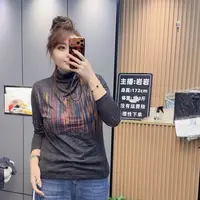 岩岩专属3店秋冬竖条高领针织女上衣