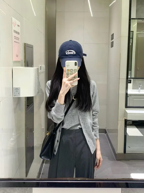 【初秋爱恋】秋季休闲风气质轻职风灰色针织开衫针织背心深灰长裤