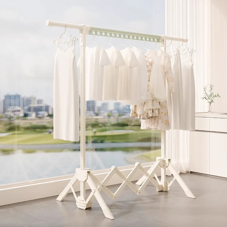 立式挂衣架家用单杆款简约阳台折叠简易可折叠落地晾衣架晒衣架