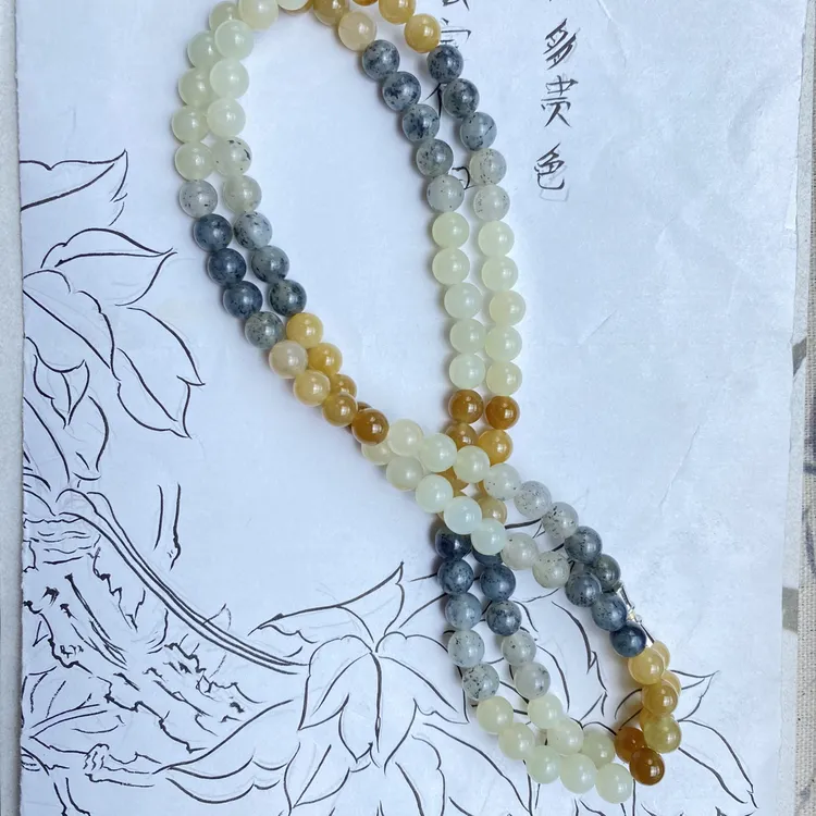 “满船清梦压星河”和田玉青花点墨搭配黄口糖色 细节渐变108
