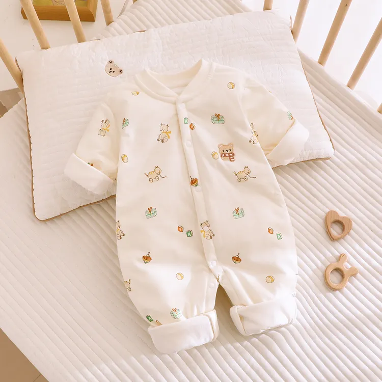 无骨衣服春秋婴儿连体薄棉袄40g新生儿棉服0-12个月宝宝哈衣冬