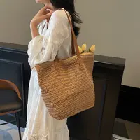 夏季草编包包女2025新款大容量通勤单肩托特包海边度假编织沙滩包