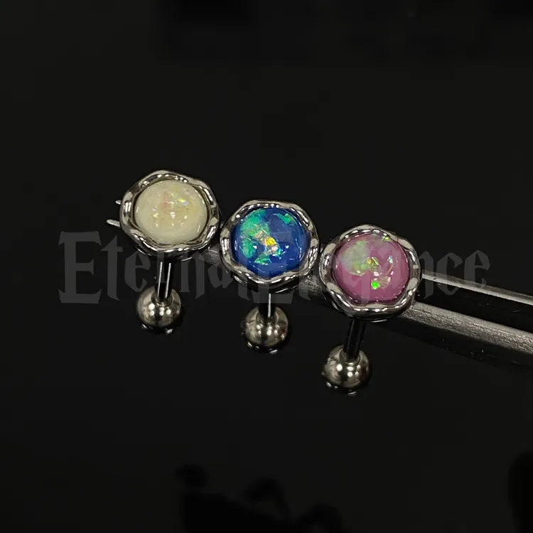 钛钢耳饰 Eternal 三色澳宝玫瑰花钛钢材质甜美可爱穿刺饰品