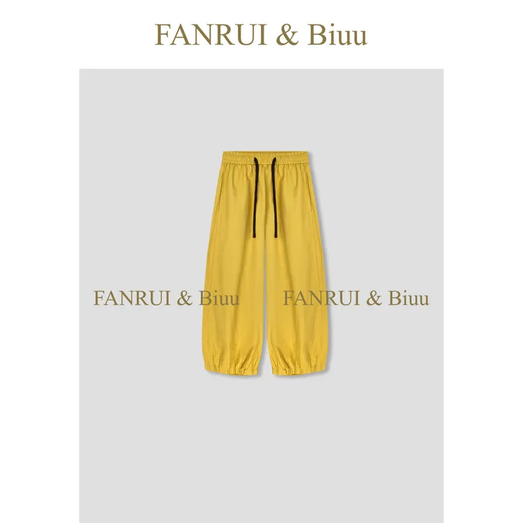 FANRUI/泛芮「絮漾」小众百搭宽松抽绳夏新款休闲薄款直筒裤B17111