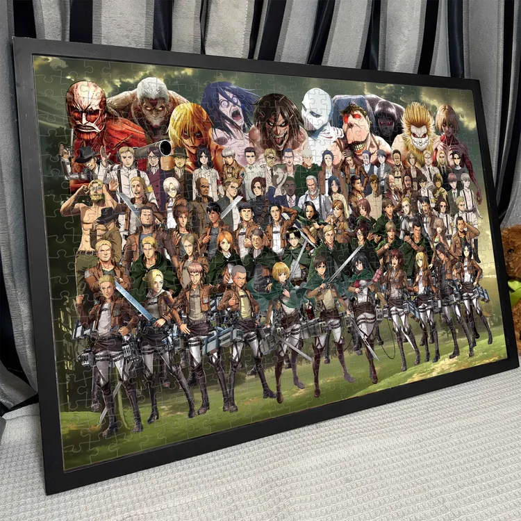 进击巨人拼图1000片带框动漫周边成人益智玩具生日礼物送男生