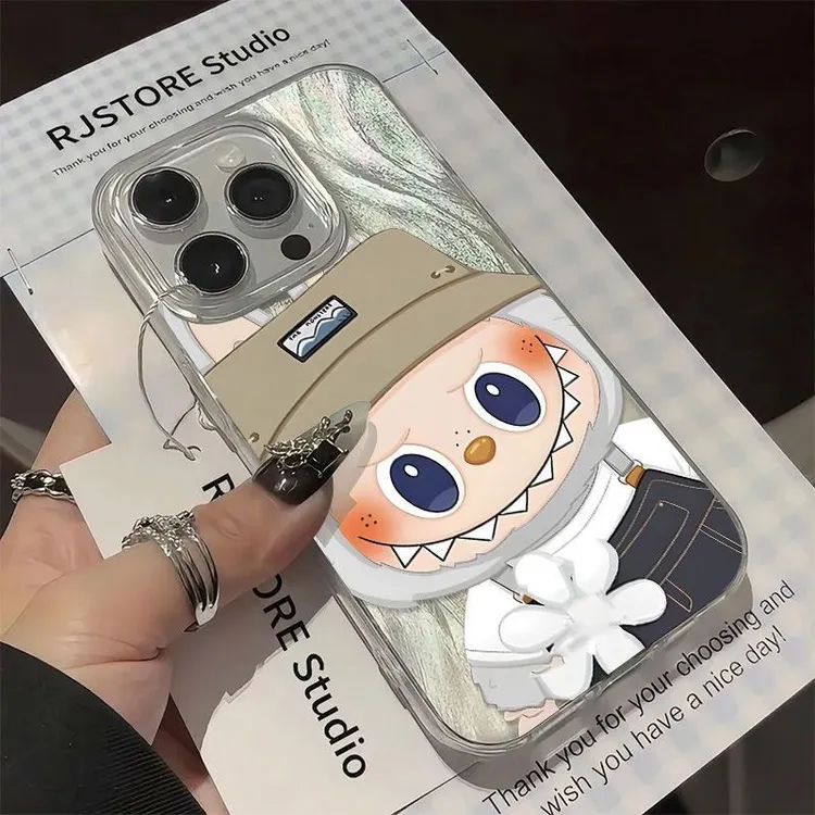 高颜值卡通拉布布金属支架手机壳适用苹果华为荣耀OPPOvivo小米gk