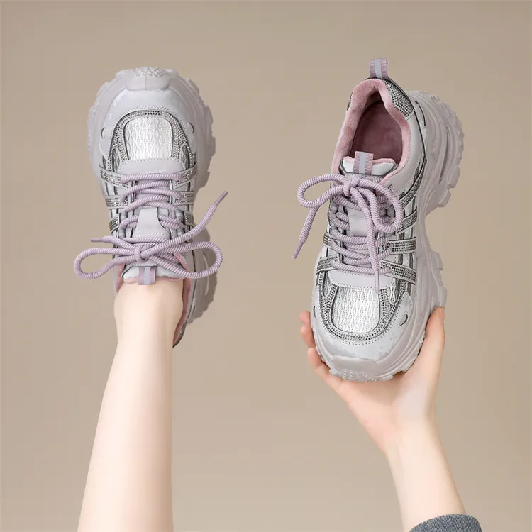 （高品质）厚底增高水钻老爹鞋女2025年秋季爆款超火休闲百搭运动鞋