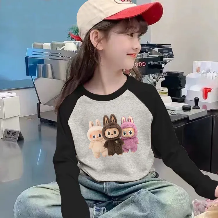 【秋季上新款】儿童拉布布印花女童纯棉长袖t恤新款洋气女宝宝上衣