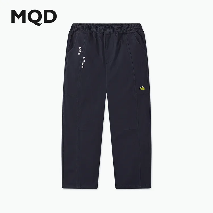 MQD男童25秋新款学院风宽松直筒裤梭织亲肤休闲裤长裤9653W1559