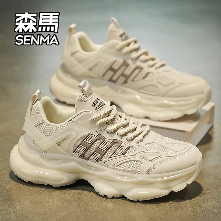 SENMA/森马男鞋2025夏季新款网面透气厚底青少年运动休闲老爹潮鞋