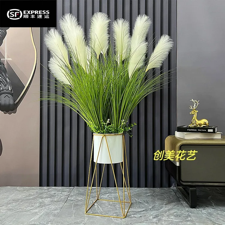 顺丰包邮仿真芦苇草狗尾巴草大花束落地室内卧室客厅装饰花花架