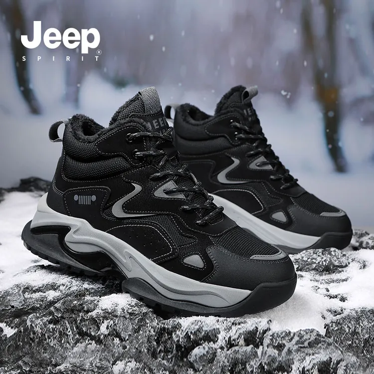 JEEPSPIRIT吉普男鞋秋冬新款老爹鞋男士百搭爆款运动鞋高帮鞋