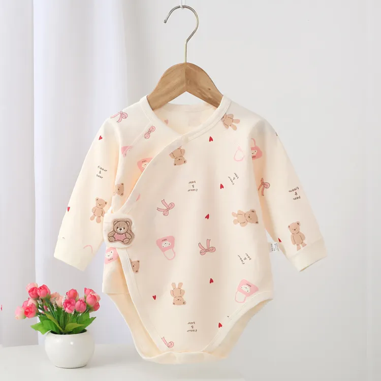 婴儿纯棉包屁衣新生儿薄款爬服宝宝保暖连体衣长袖春秋无骨哈衣