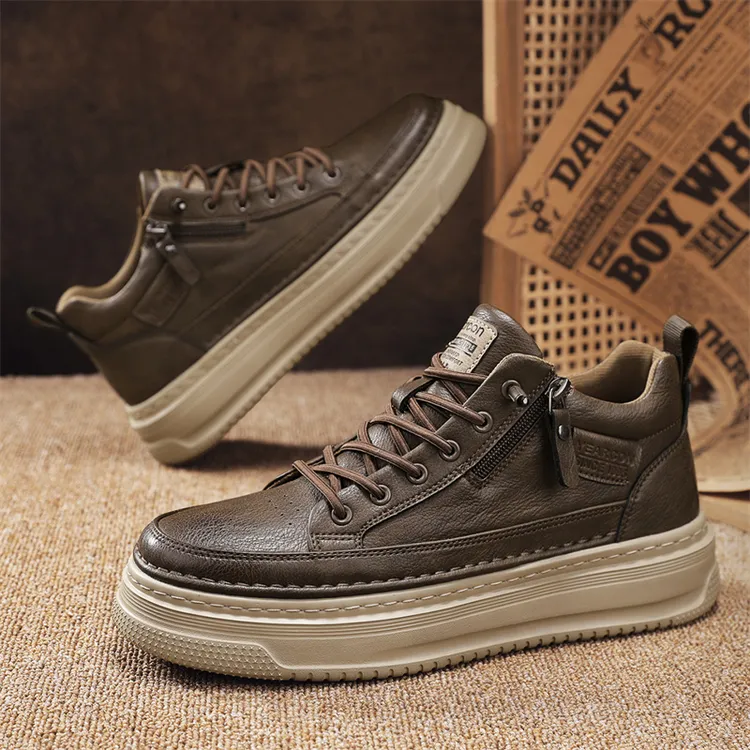 YEARCON/意尔康2025秋冬新款休闲板鞋男士时尚百搭新款商务中帮