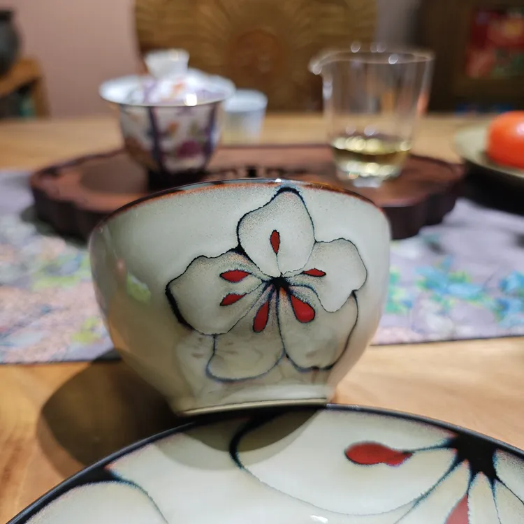 小可陶瓷半夏4.8英寸高温瓷釉下彩手绘