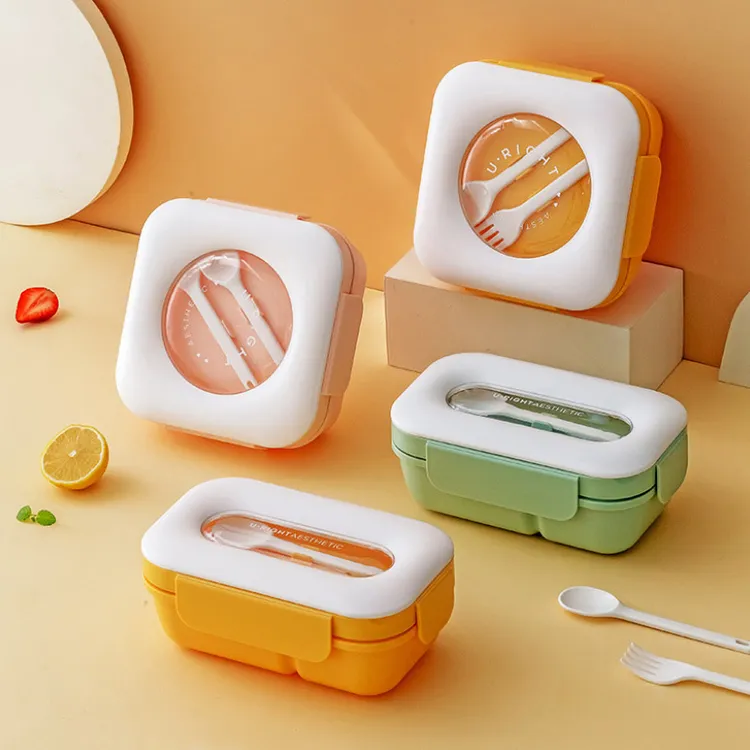 日式便当盒带饭盒上班族饭盒可微波炉加热便携大容量沙拉盒