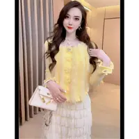 【花语】重工钉珠轻奢百搭显瘦针织开衫外套女