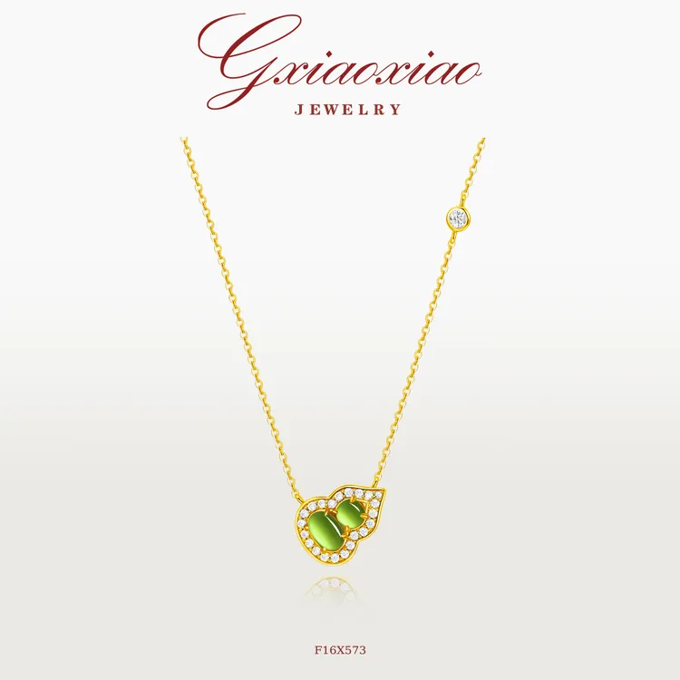 G XIAOXIAO 合成锆石新中式气质高级百搭葫芦项链F16X573 F16X575