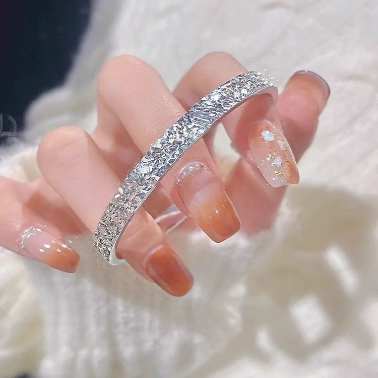 碎碎冰开口手镯女2025新爆款实心爆闪镯子礼物送女友