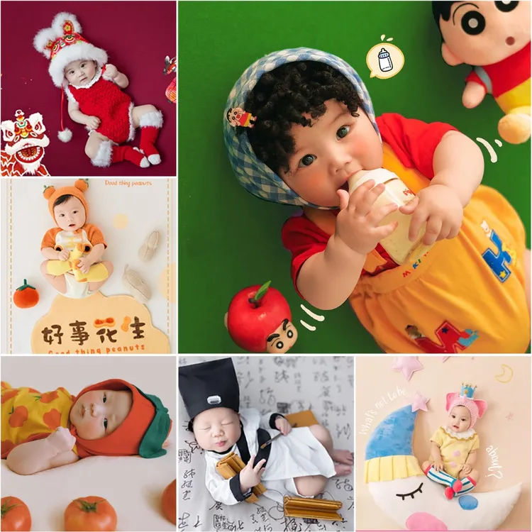 出租宝宝百天照拍照道具衣服装半岁影楼摄影新生婴幼儿童主题套装