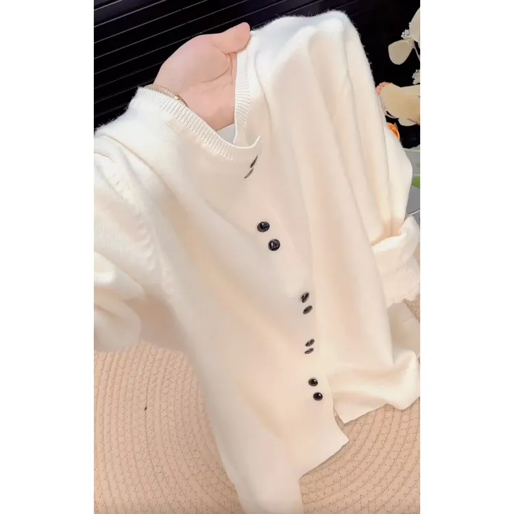 今年流行穿搭2025早秋新款温柔风百搭气质毛针织衫清冷感长袖上衣
