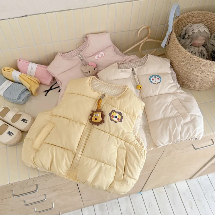 加厚秋冬男女童秋冬装面包服棉马甲中小童宝宝韩版加厚保暖棉背心