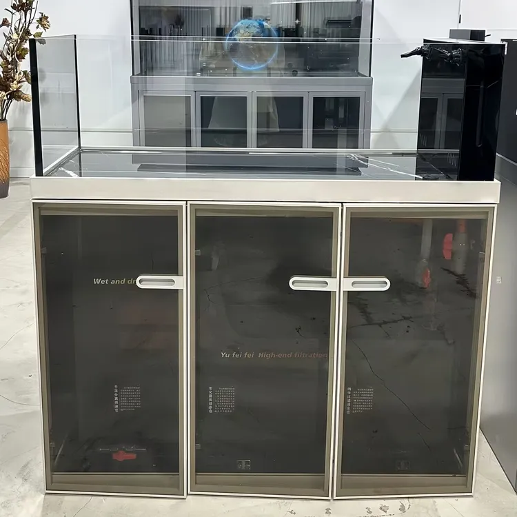 心悦2025新款 C款玻璃门工业风溪流右侧侧溢流底部过滤鱼缸