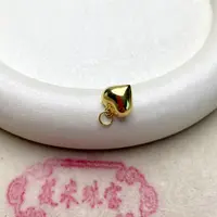 吊坠925银 金色爱心桃心925银吊坠D555 Md