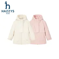 Hazzys/哈吉斯品牌童装【一诺爸爸】女童厚风衣时尚户外休闲防风