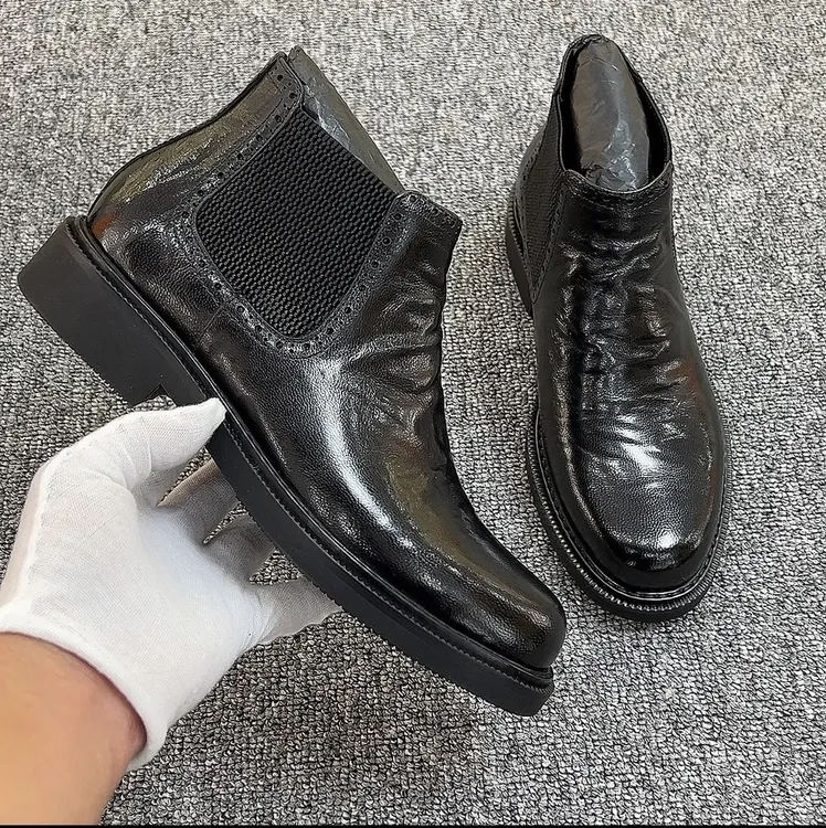 34码起中筒切尔西靴冬季加绒秋冬单里百搭圆头短靴