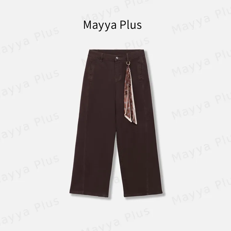 【摩卡裤】Mayya Plus麦芽定制气质显瘦流光风直筒牛仔裤子32537135