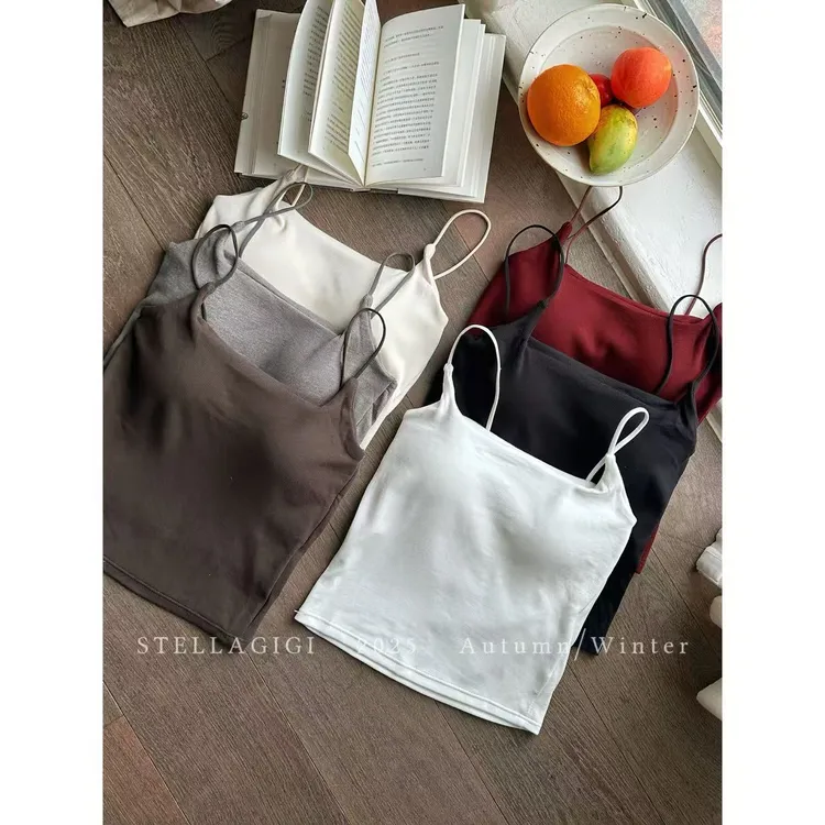 SG / 杨依姗 AW早秋单品 一体式胸垫磨毛细肩带吊带T-20251292