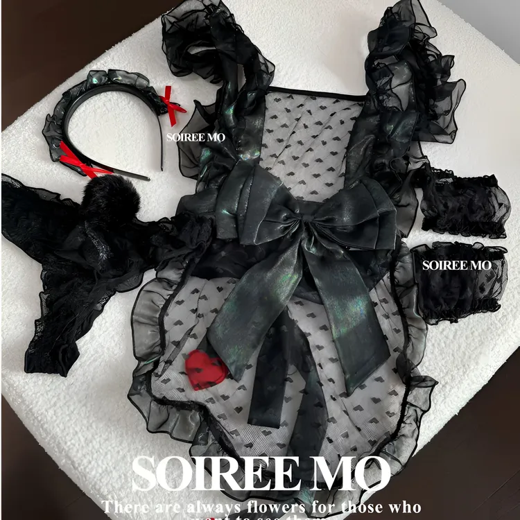 晚安闪闪~甜恋少萝*波点仆仆*粉色爱心*毛毛尾巴*围裙款纯欲睡裙