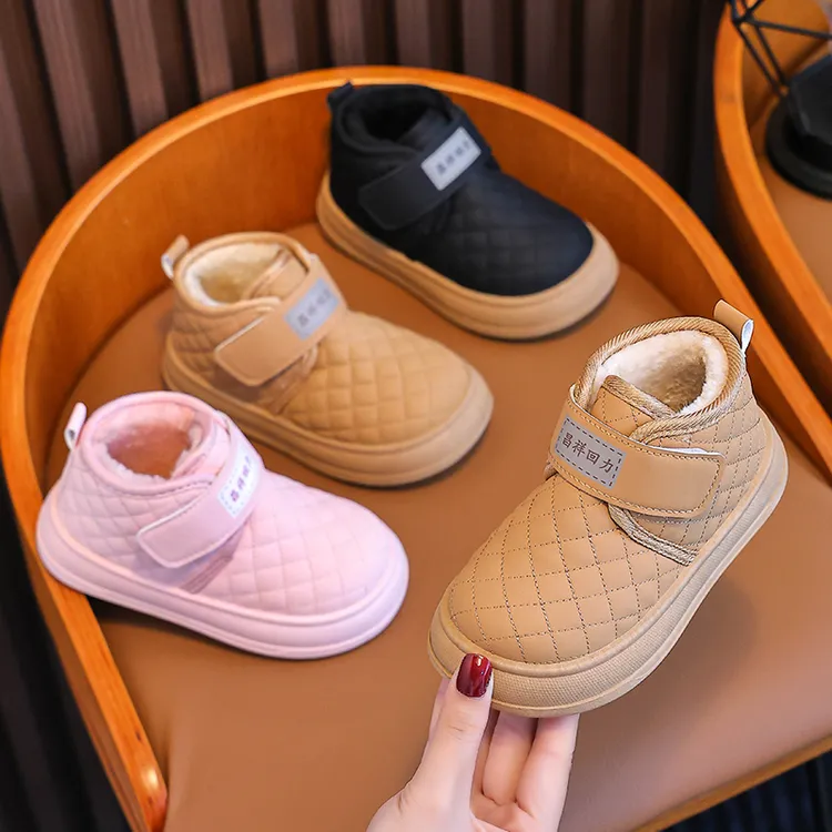 冬季儿童雪地靴男童女童加绒