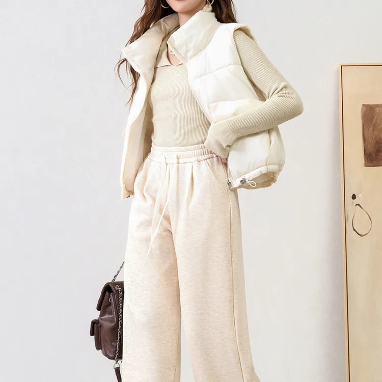 新款垂坠显瘦加绒糯米裤阔腿