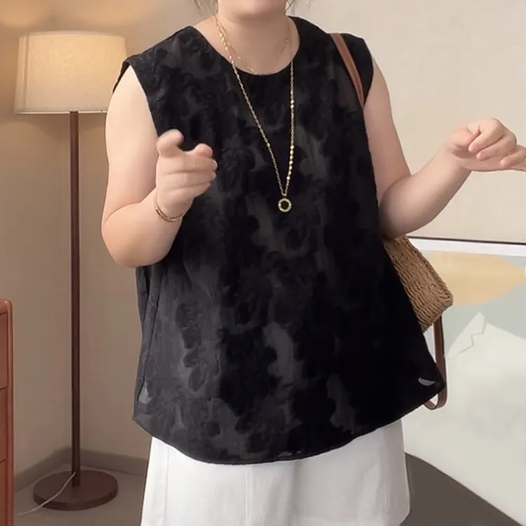 2025年夏季新款气质减龄碎花无袖衬衫女韩版慵懒风洋气百搭上衣潮