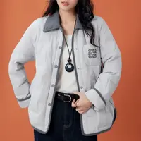 【mimius】U 拼色翻领排扣通勤羽绒服外套 G09328