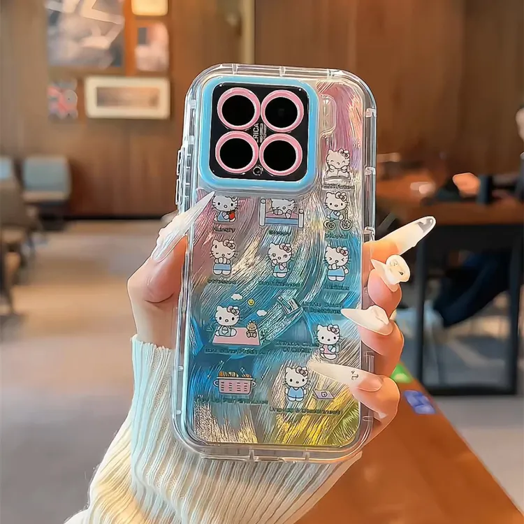 适用苹果iPhone16手机壳防摔羽纱奶油壳华为mate70可爱多巴胺凯蒂