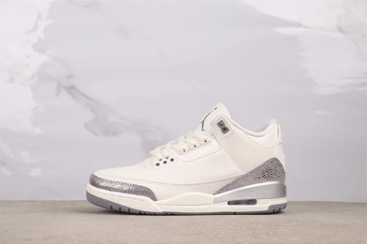 AJ3金属银男鞋透气情侣运动篮球鞋百搭女鞋时尚男女子休闲跑步鞋