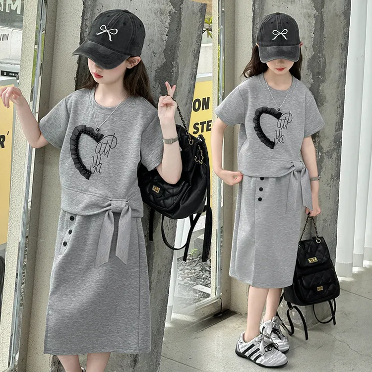 女童套装裙夏季薄款中大童2025新款洋气时尚夏装儿童韩版两件套潮