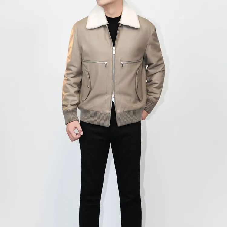 【DY-50501P】秋冬季翻领短款保暖皮衣领棉夹克