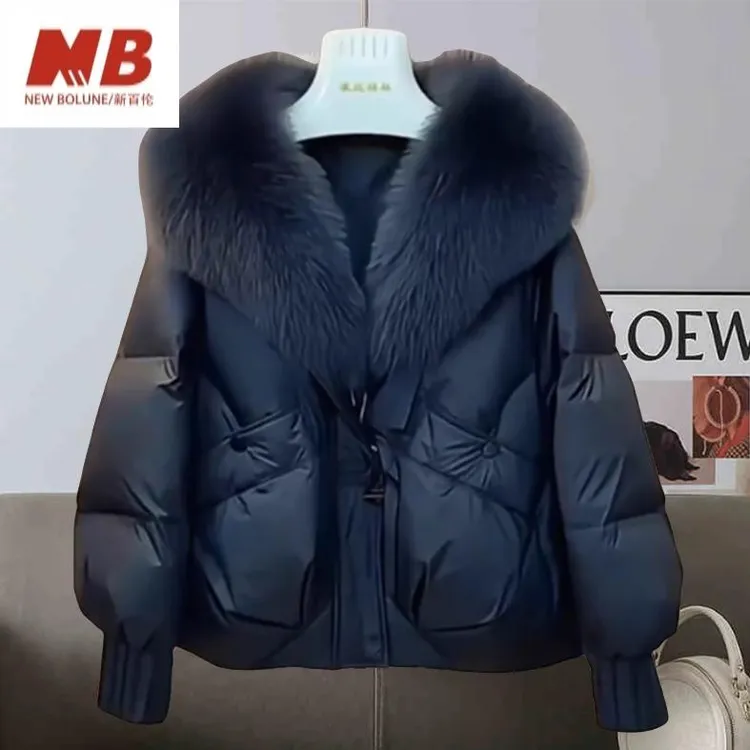 新百伦【奥莱撤柜】冬季加厚高级感气质宽松遮肉面包服女2025新款