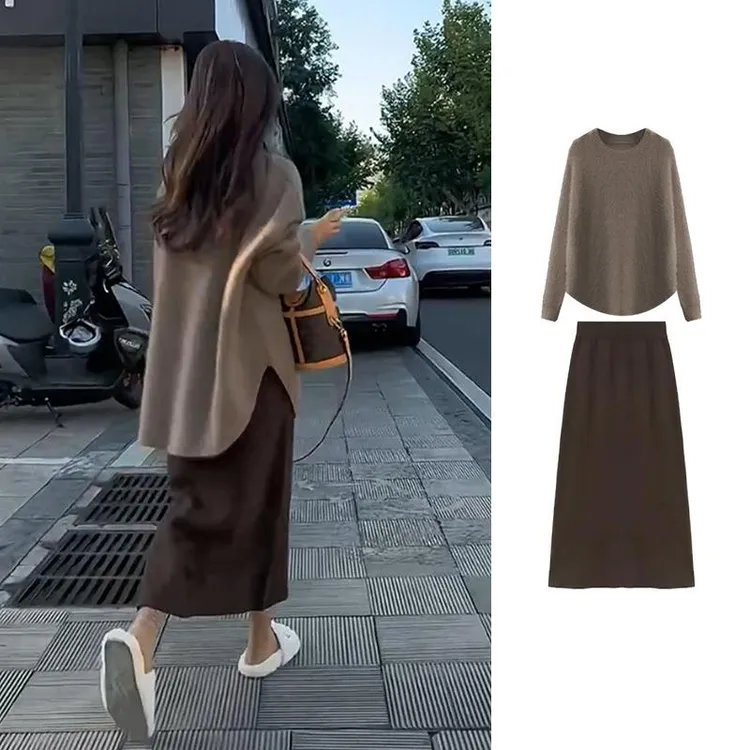 FAVMARTHA女装早春装一整套温柔奶乖别致独特微胖显瘦减龄连衣裙