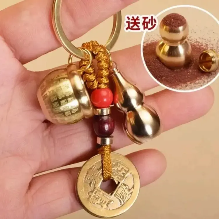 【老师推荐】新款黄铜百福缸汽车钥匙扣挂件创意礼品挂件男女挂饰