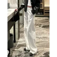 【Cikky定制】显瘦ins立体剪裁白色美式休闲四季通用高腰牛仔裤